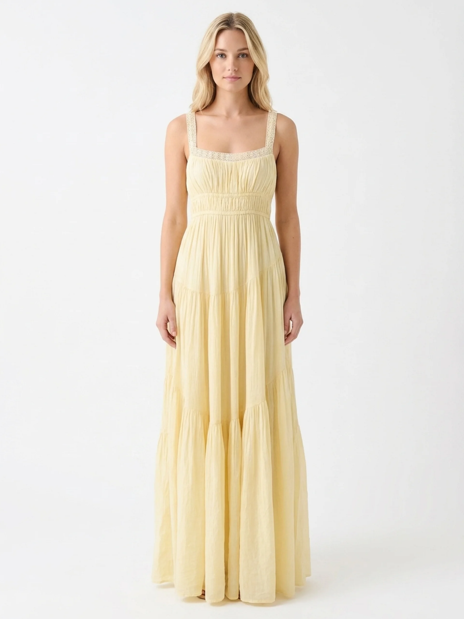 Cyrene Tiered Linen Maxi Dress