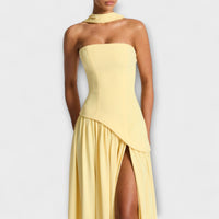 Corisande Corset Pleated Maxi Dress
