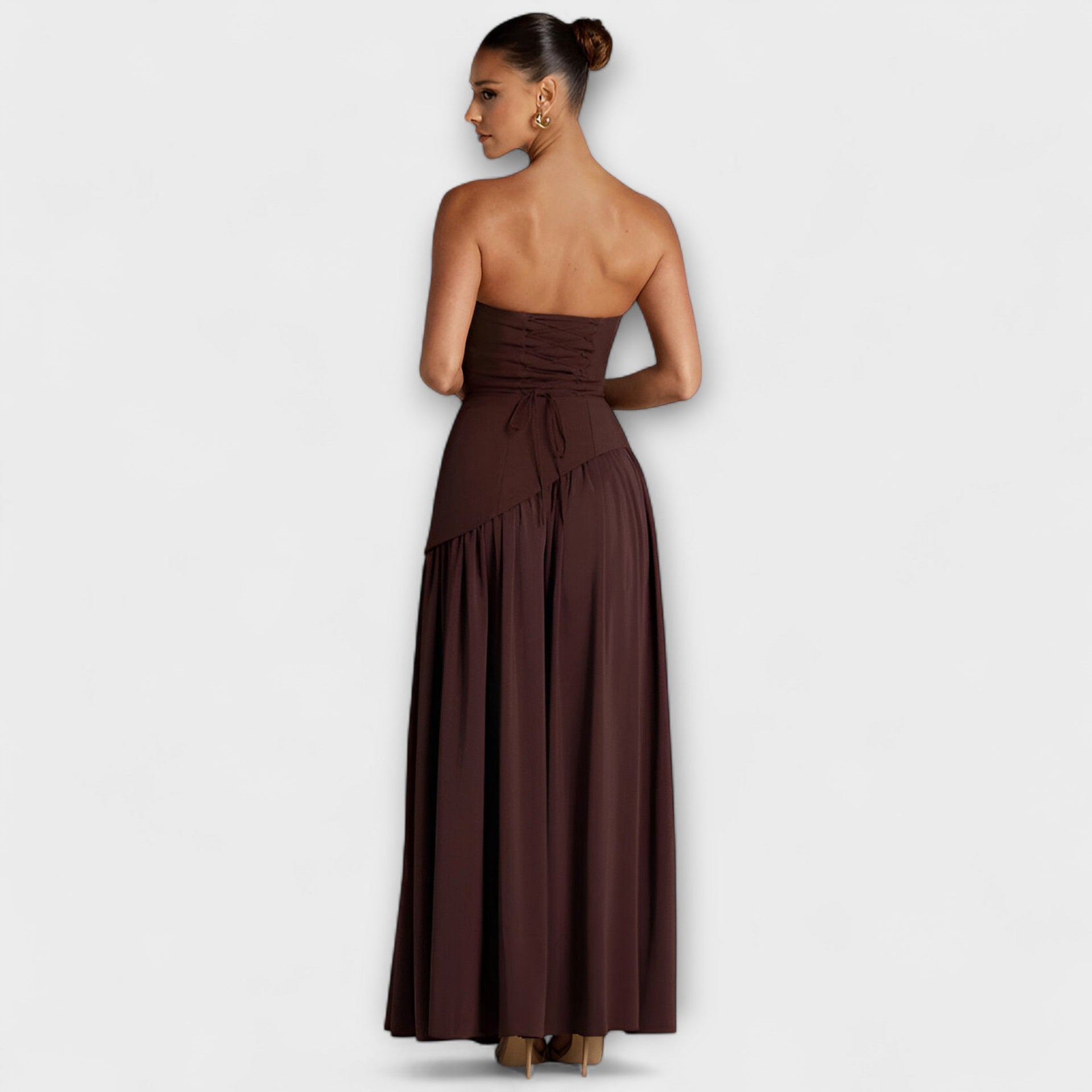 Corisande Corset Pleated Maxi Dress