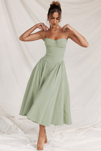 Oriane Corset Waist Midi Dress