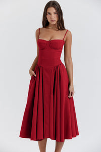 Oriane Corset Waist Midi Dress