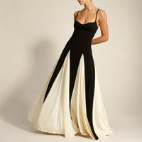 Carwen Contrast Panel Sweetheart Maxi Dress