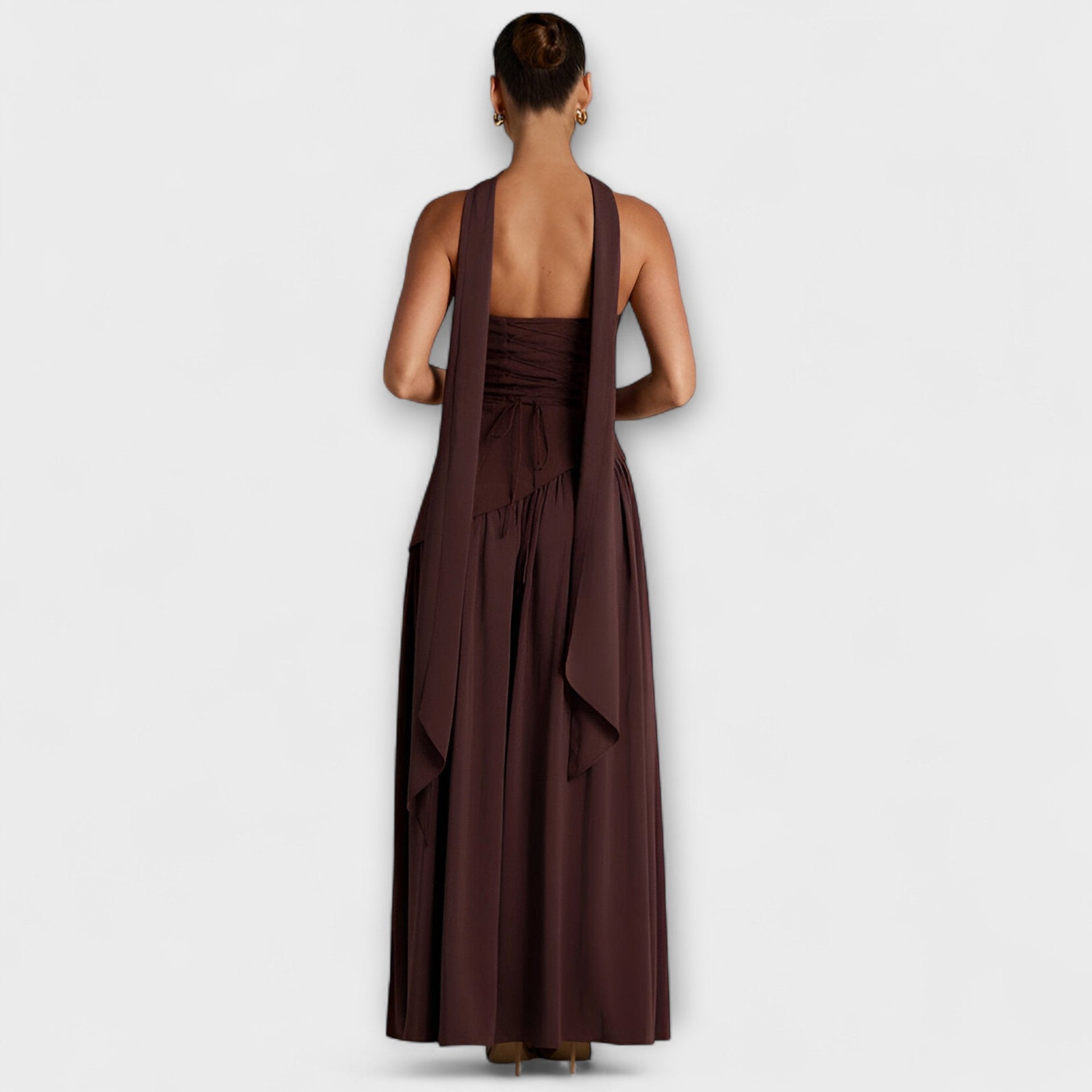 Corisande Corset Pleated Maxi Dress
