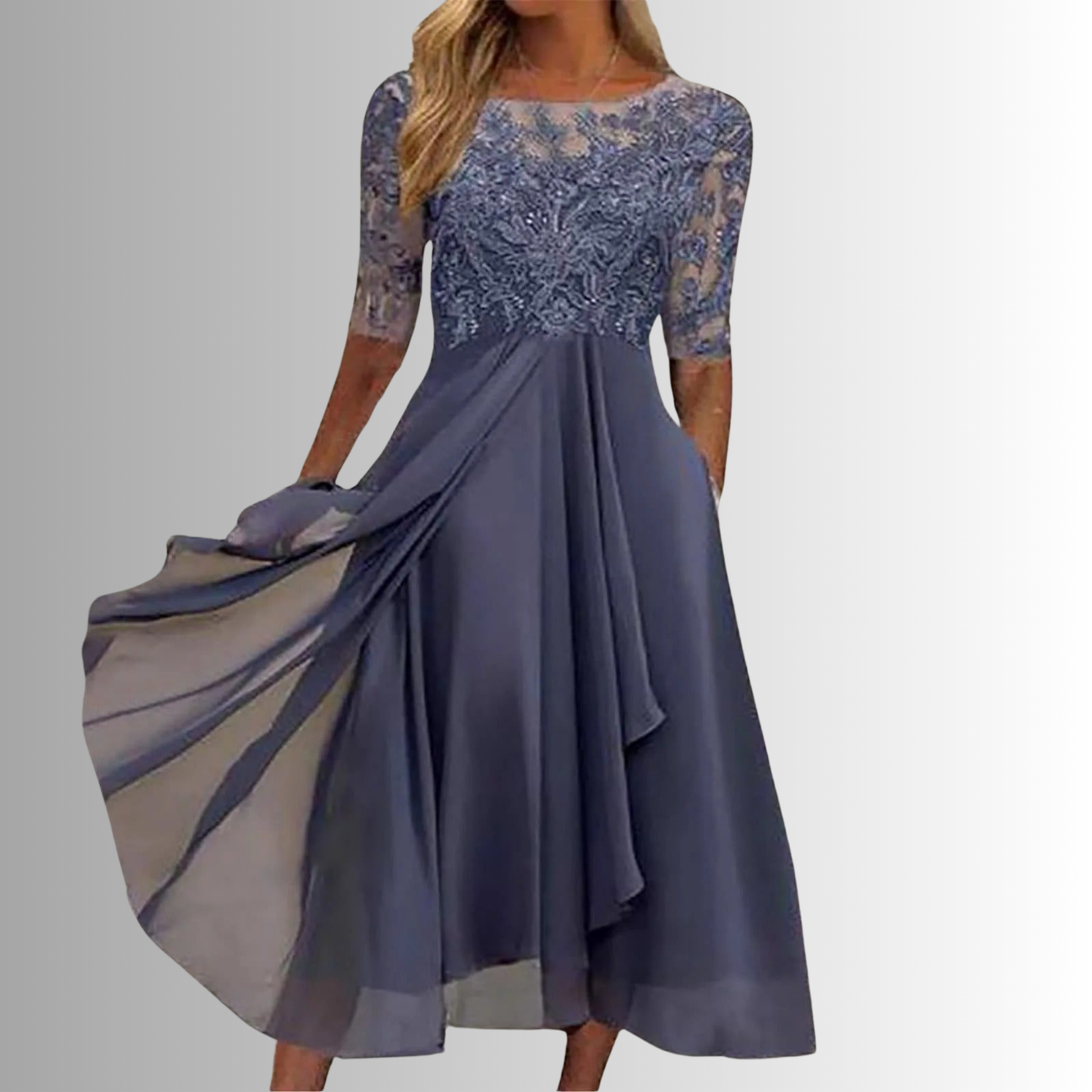 Valentina Rose Lace Midi Dress Wedding Guest Floral