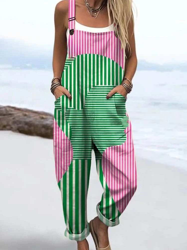 Jolanda Abstract Print Dungaree Jumpsuit_1