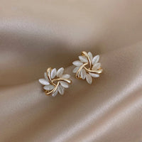 Ada Opal Flower Drop Earrings Gold and Silver