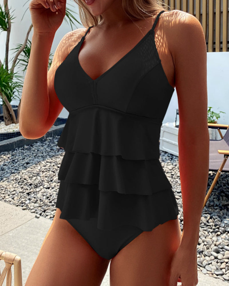 Stephanie Ruffle One-Piece Sculpting Swimsuit Tummy Control