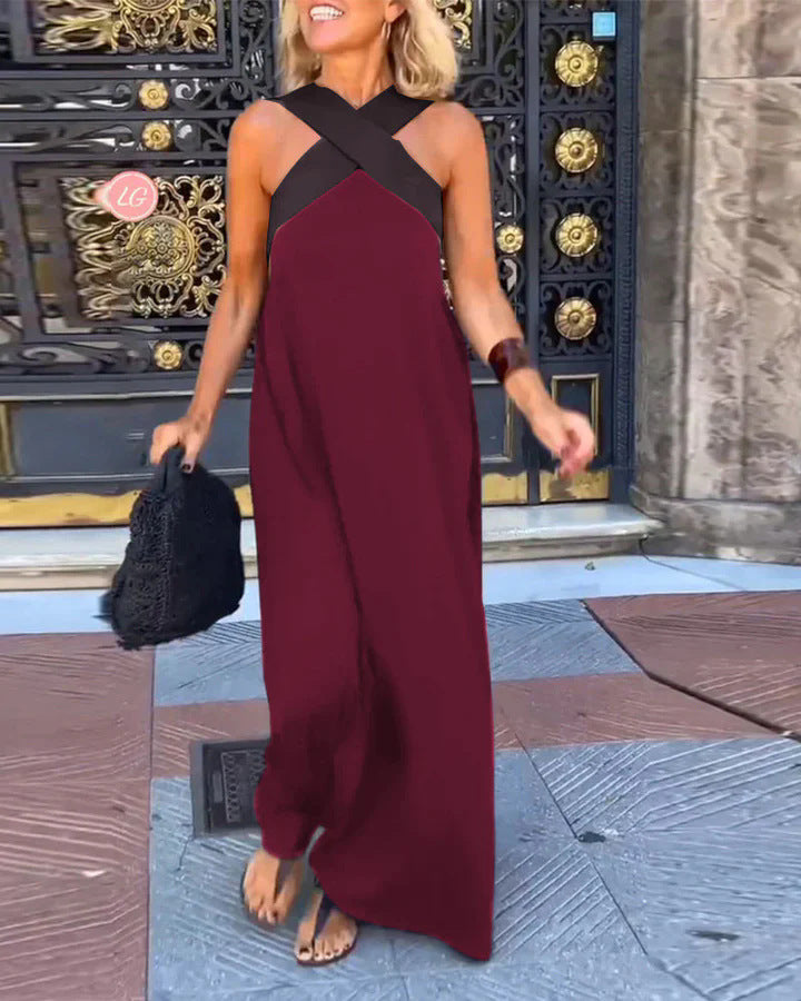 Natalie V-Neck Maxi Dress Crossover Flowy Summer