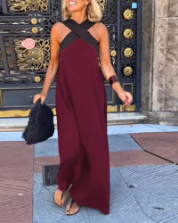Natalie V-Neck Maxi Dress Crossover Flowy Summer