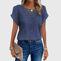 Francesca Reed Lace Trim Breathable Relaxed Blouse