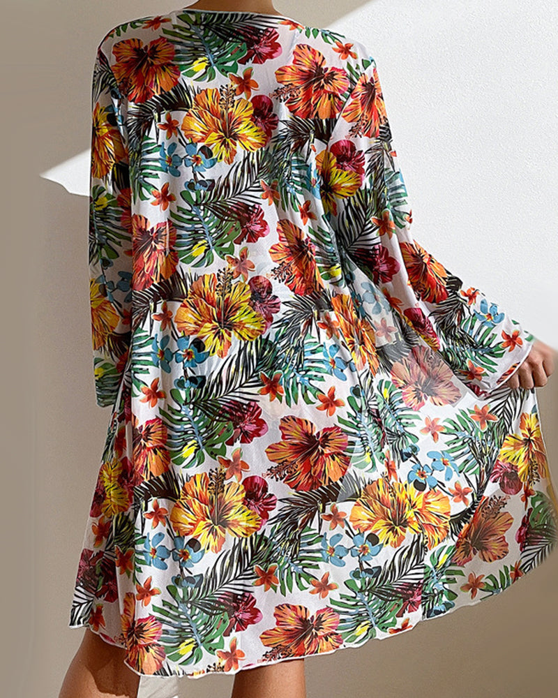 Katherine Morgan Floral Skirt Bikini Set Beach Swimwear