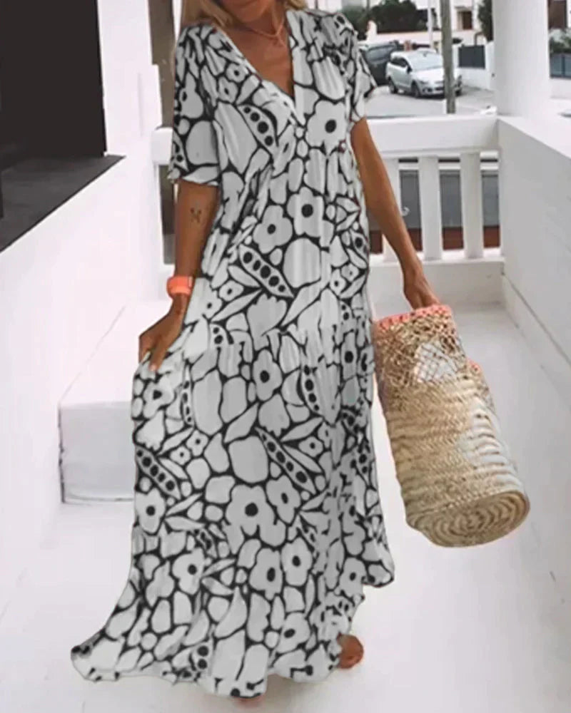 Luna Lightweight Fluid Midi Summer Dress