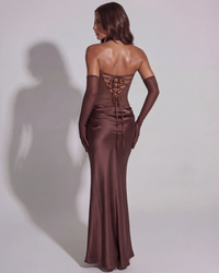 Aubrey Satin Cowl Neck Maxi Dress