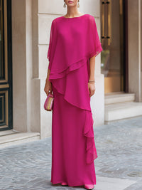 Hesper Chiffon Cape Maxi Dress