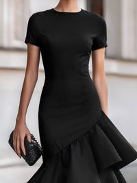 Millicent Ruffle Hem Cocktail Midi Dress