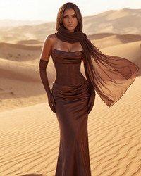 Aubrey Satin Cowl Neck Maxi Dress