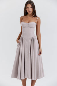 Oriane Corset Waist Midi Dress
