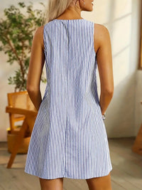 Rachel V-Neck Striped Lightweight Summer Dress