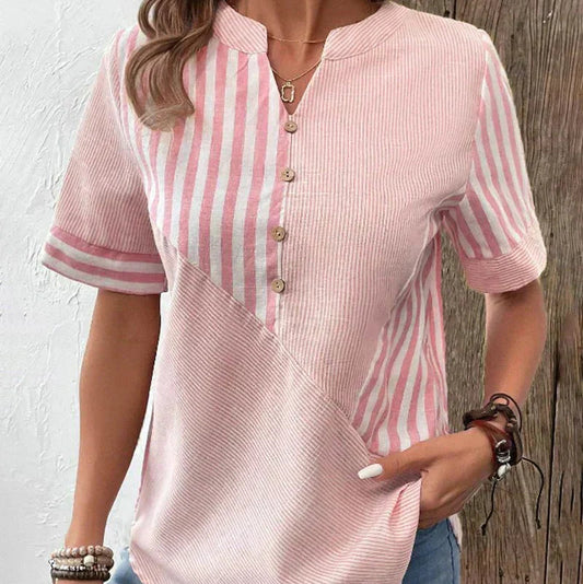 Veronica Hayes Striped Relaxed Breathable Blouse
