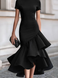 Millicent Ruffle Hem Cocktail Midi Dress