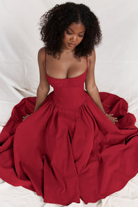 Oriane Corset Waist Midi Dress