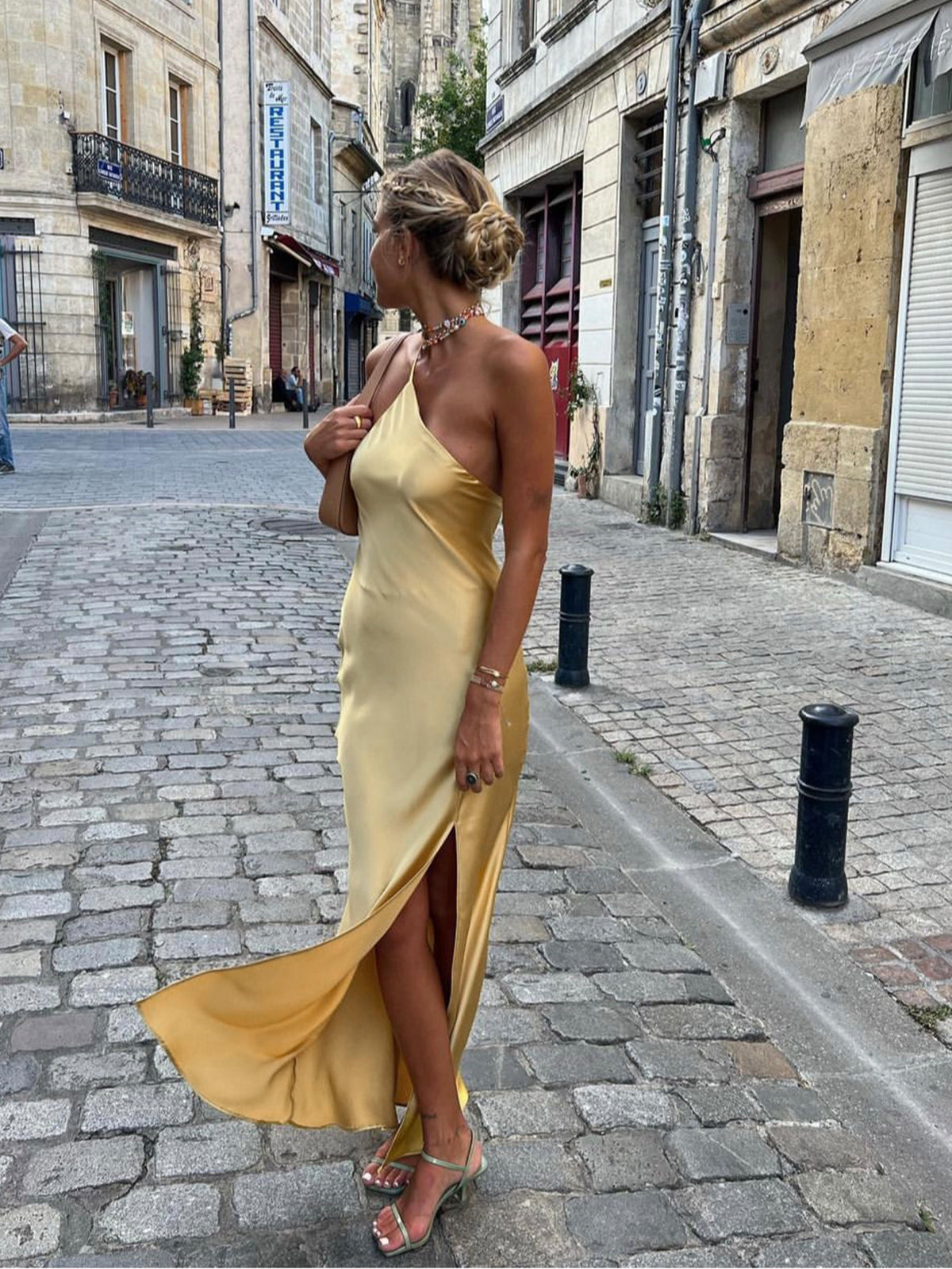 Audra Backless Satin Maxi Dress
