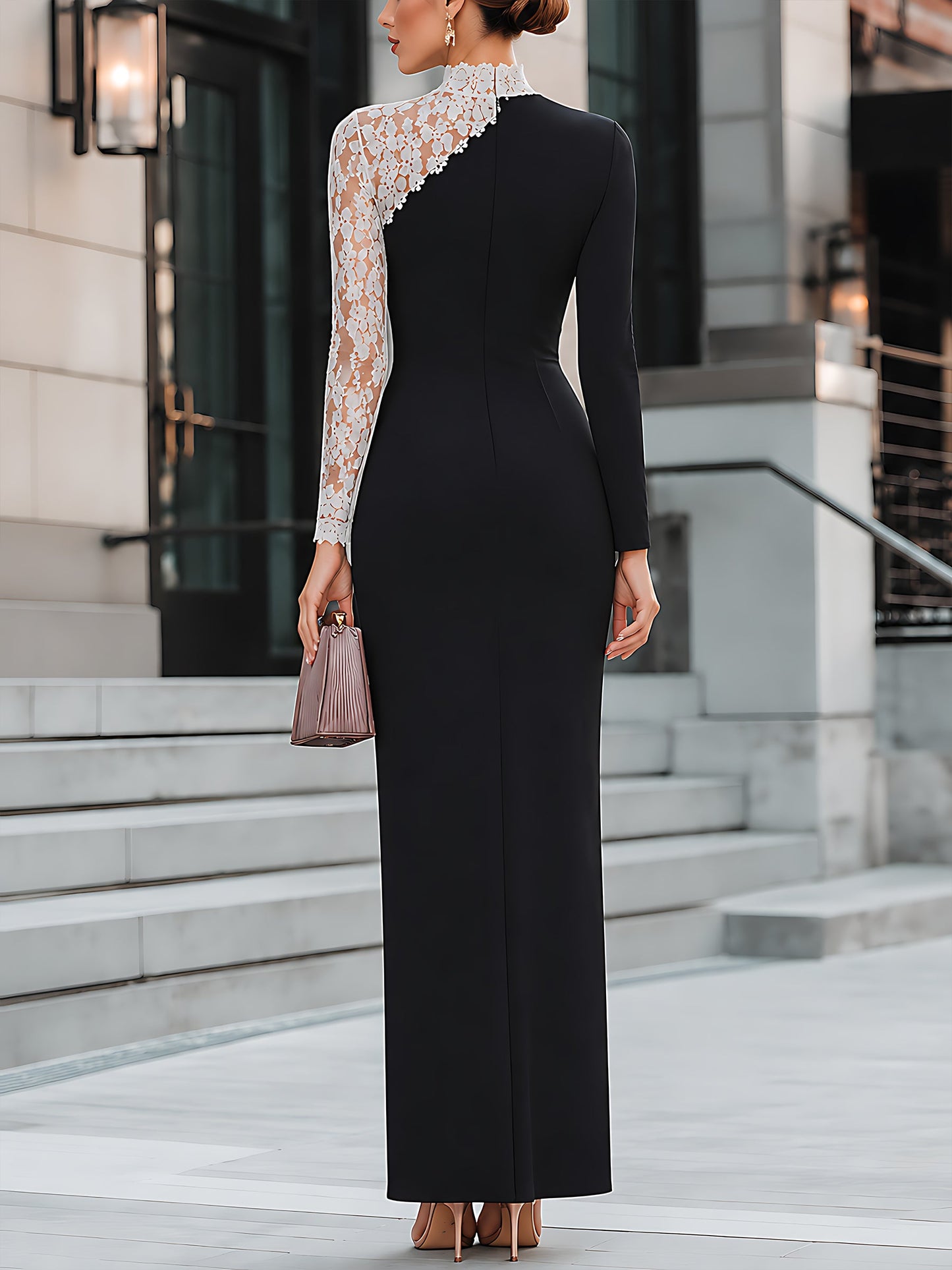 Berthe Lace Evening Maxi Dress_9