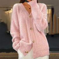 Elettra Diamond Knit V-Neck Cardigan