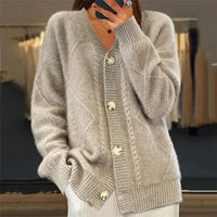 Elettra Diamond Knit V-Neck Cardigan