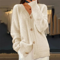 Elettra Diamond Knit V-Neck Cardigan