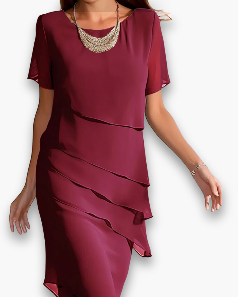 Audrey Layered Midi Dress Feminine Occasion