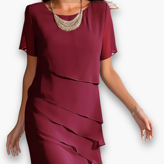 Audrey Layered Midi Dress Feminine Occasion