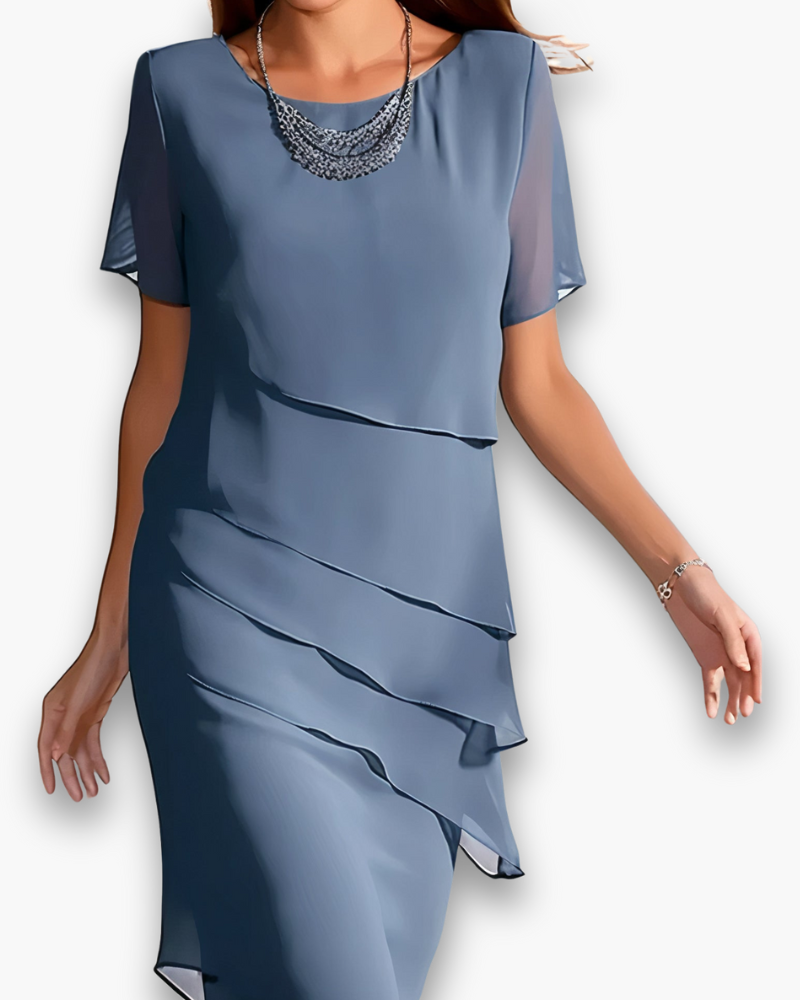 Audrey Layered Midi Dress Feminine Occasion