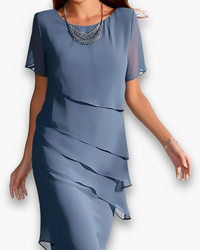 Audrey Layered Midi Dress Feminine Occasion