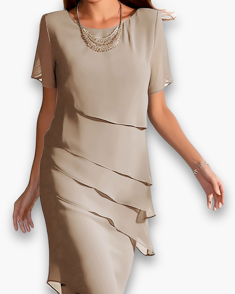 Audrey Layered Midi Dress Feminine Occasion