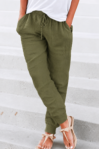 Megan Drawstring Elastic Ankle Casual Pants