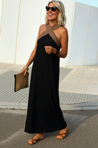Natalie V-Neck Maxi Dress Crossover Flowy Summer