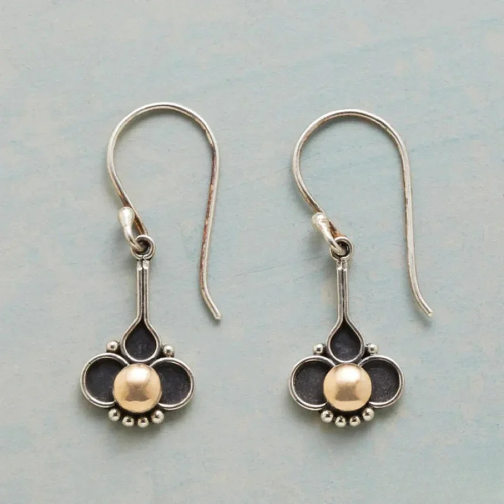 Charlotte Boho Pearl Clover Drop Earrings