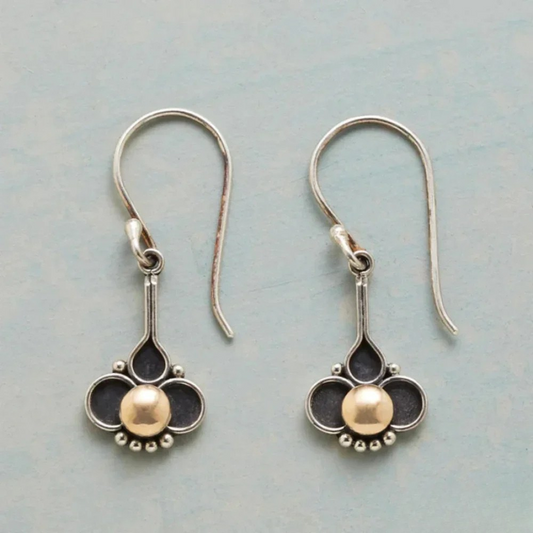 Charlotte Boho Pearl Clover Drop Earrings