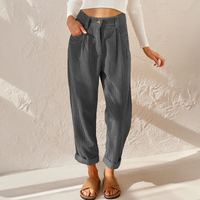Danielle High Waist Corduroy Tapered Trousers Relaxed Fit