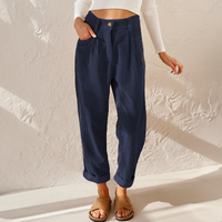 Danielle High Waist Corduroy Tapered Trousers Relaxed Fit