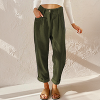 Danielle High Waist Corduroy Tapered Trousers Relaxed Fit
