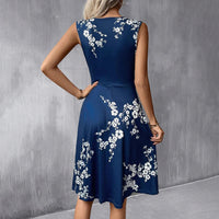 Lilias Floral V-Neck Midi Dress