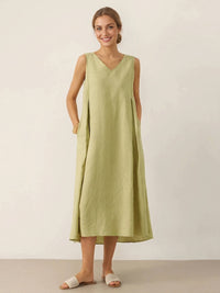 Berenice Linen Sleeveless Maxi Dress