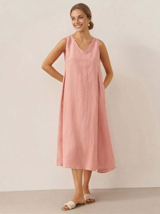 Berenice Linen Sleeveless Maxi Dress_6