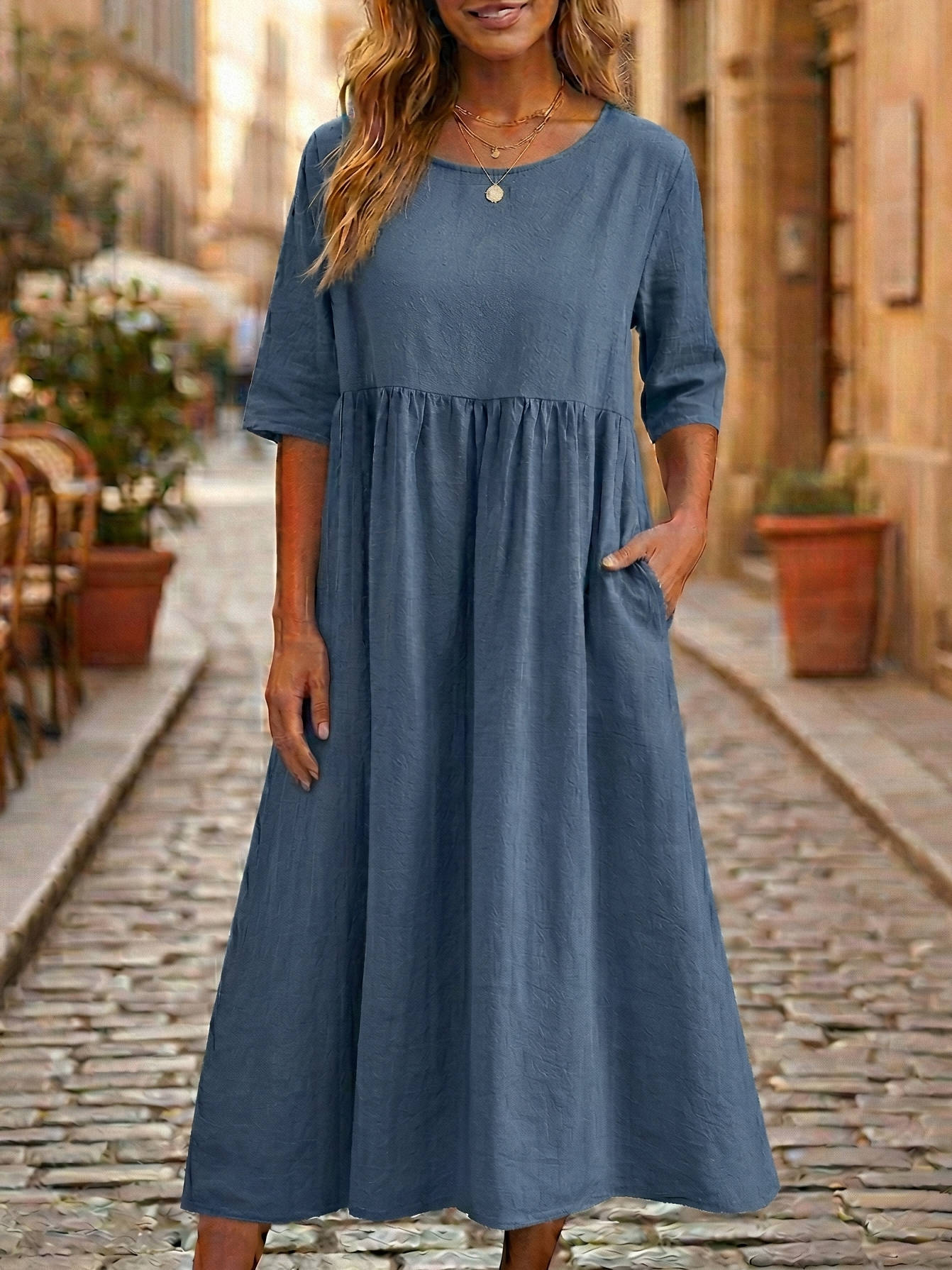 Adaline Linen A-Line Midi Dress_5