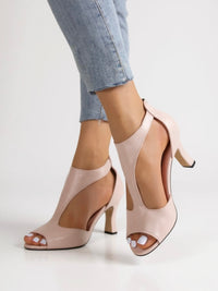 Brooke Cushioned Block Heel Cutout Sandals