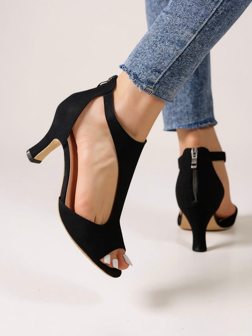 Brooke Cushioned Block Heel Cutout Sandals