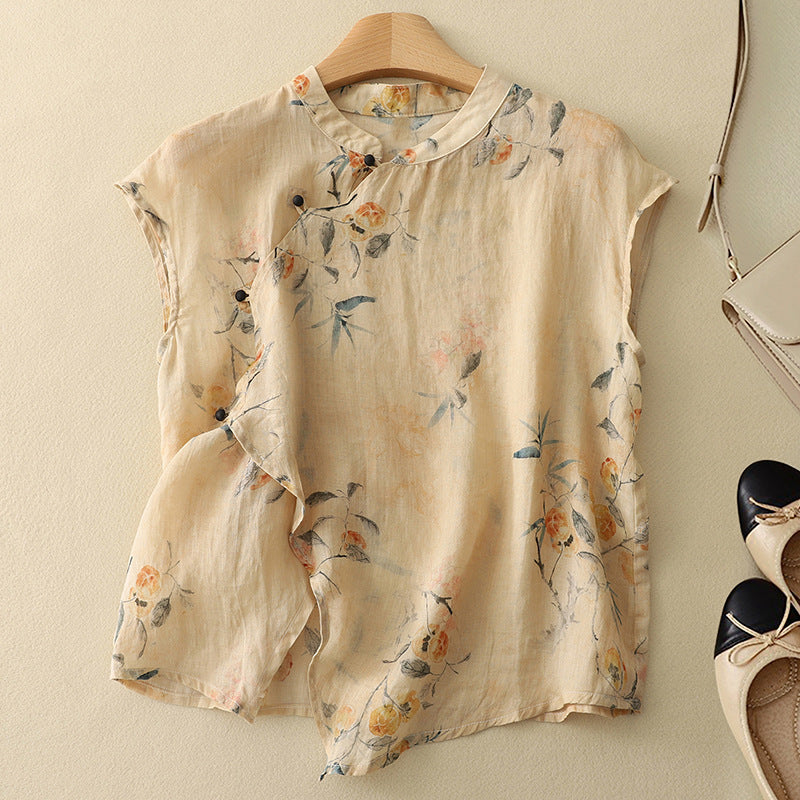 Morgan Relaxed Sleeveless Vintage Top Breathable