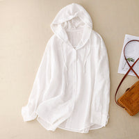 Cordelia Gray Lightweight Button Hoodie Relaxed Fit